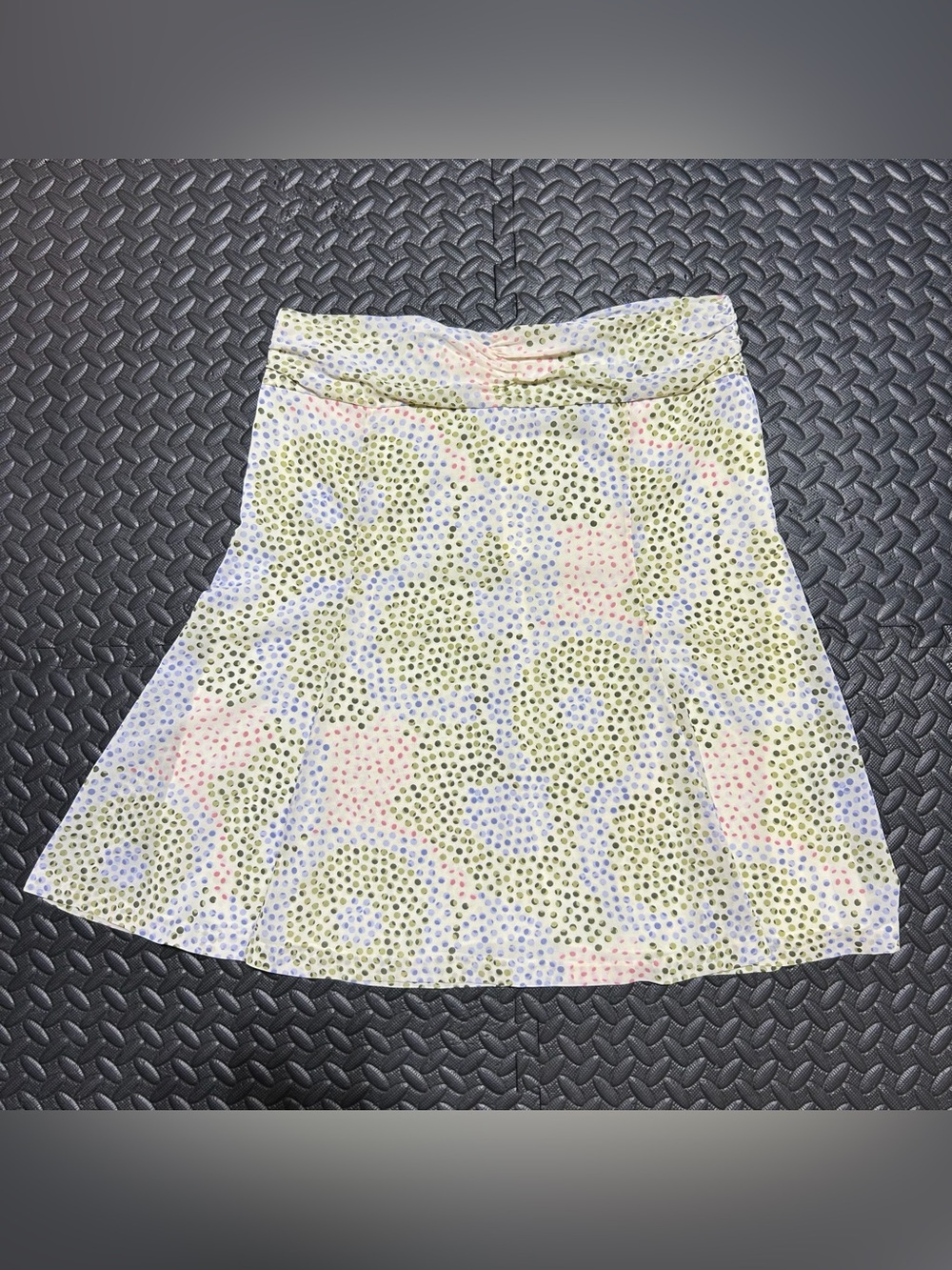 Vintage Kenneth Cole Midi Skirt Geometric Dots Flowy Lined Festival Y2K Womens 8